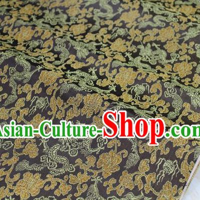 Chinese Traditional Ancient Costume Palace Dragons Pattern Mongolian Robe Coffee Brocade Tang Suit Fabric Hanfu Material