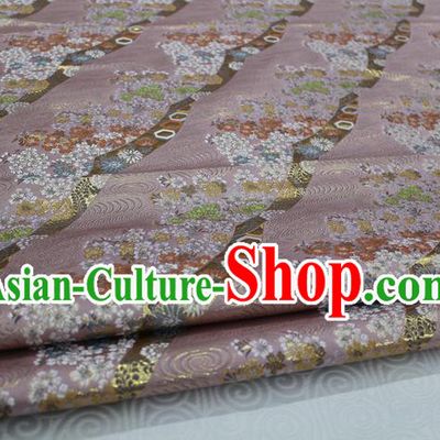 Chinese Traditional Ancient Costume Palace Kimono Pattern Mongolian Robe Pink Brocade Tang Suit Fabric Hanfu Material