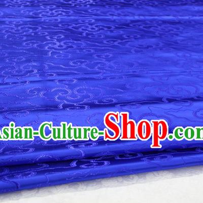 Chinese Traditional Ancient Costume Palace Auspicious Clouds Pattern Cheongsam Mongolian Robe Royalblue Brocade Tang Suit Fabric Hanfu Material