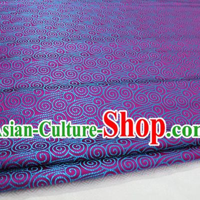 Chinese Traditional Palace Auspicious Clouds Pattern Tang Suit Mongolian Robe Amaranth Brocade Fabric, Chinese Ancient Costume Hanfu Material