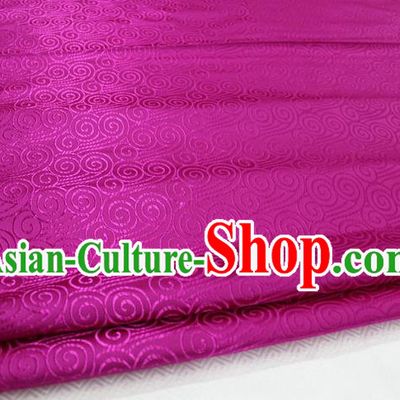 Chinese Traditional Palace Auspicious Clouds Pattern Tang Suit Mongolian Robe Rosy Brocade Fabric, Chinese Ancient Costume Hanfu Material