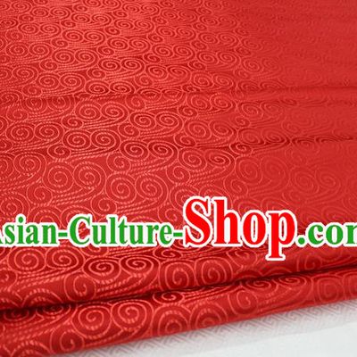 Chinese Traditional Palace Auspicious Clouds Pattern Tang Suit Mongolian Robe Red Brocade Fabric, Chinese Ancient Costume Hanfu Material