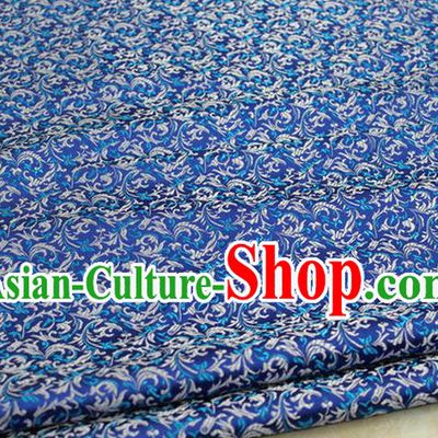 Chinese Traditional Palace Pattern Tang Suit Cheongsam Blue Brocade Fabric, Chinese Ancient Costume Hanfu Satin Material