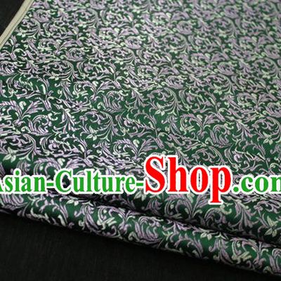Chinese Traditional Palace Pattern Tang Suit Cheongsam Green Brocade Fabric, Chinese Ancient Costume Hanfu Satin Material