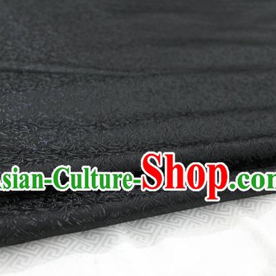 Chinese Traditional Palace Pattern Tang Suit Cheongsam Black Brocade Fabric, Chinese Ancient Costume Hanfu Satin Material