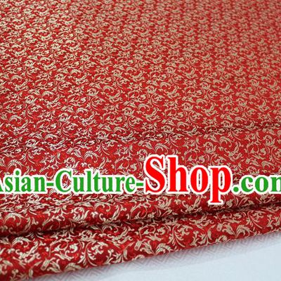Chinese Traditional Palace Golden Pattern Tang Suit Cheongsam Red Brocade Fabric, Chinese Ancient Costume Hanfu Satin Material