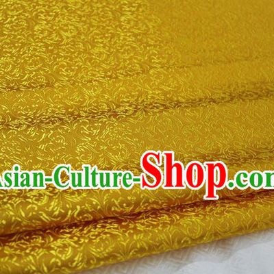 Chinese Traditional Palace Pattern Tang Suit Cheongsam Golden Brocade Fabric, Chinese Ancient Costume Hanfu Satin Material