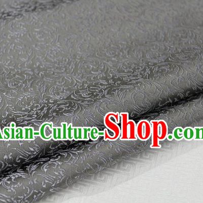 Chinese Traditional Palace Pattern Tang Suit Cheongsam Grey Brocade Fabric, Chinese Ancient Costume Hanfu Satin Material
