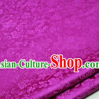 Chinese Traditional Palace Dragons Pattern Cheongsam Rosy Brocade Fabric, Chinese Ancient Costume Tang Suit Hanfu Satin Material