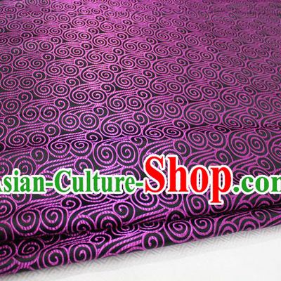 Chinese Traditional Palace Rosy Auspicious Clouds Pattern Tang Suit Mongolian Robe Black Brocade Fabric, Chinese Ancient Costume Hanfu Material