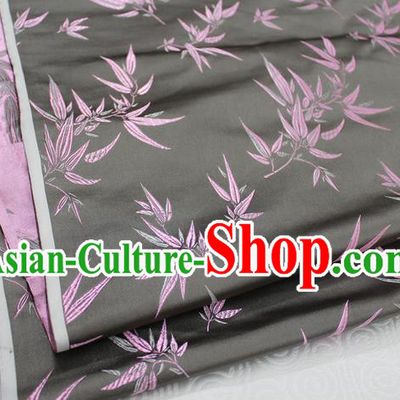 Chinese Traditional Palace Bamboo Pattern Tang Suit Cheongsam Grey Brocade Fabric, Chinese Ancient Costume Hanfu Material