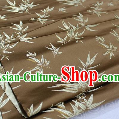 Chinese Traditional Palace Bamboo Pattern Tang Suit Cheongsam Bronze Brocade Fabric, Chinese Ancient Costume Hanfu Material