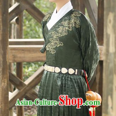 Traditional Chinese Ming Dynasty Swordsmen Clothing Ancient Imperial Bodyguard Hanfu Embroidered Costume for Men