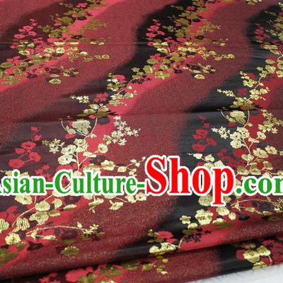Chinese Traditional Palace Wintersweet Pattern Cheongsam Brocade Fabric, Chinese Ancient Costume Tang Suit Hanfu Satin Material