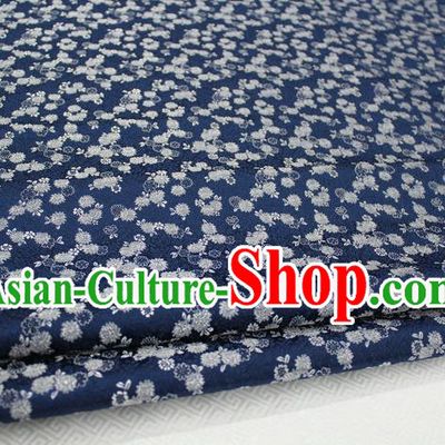 Chinese Traditional Ancient Costume Palace Waxberry Pattern Cheongsam Mongolian Robe Navy Brocade Tang Suit Fabric Hanfu Material