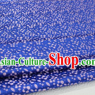 Chinese Traditional Ancient Costume Palace Flowers Pattern Cheongsam Blue Brocade Tang Suit Fabric Hanfu Material