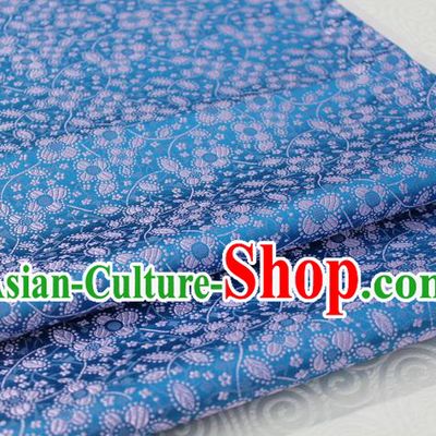Chinese Traditional Ancient Costume Palace Flowers Pattern Cheongsam Light Blue Brocade Tang Suit Fabric Hanfu Material