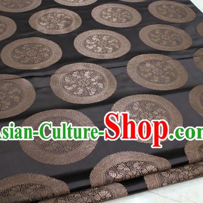 Chinese Traditional Ancient Costume Palace Pattern Mongolian Robe Brown Brocade Tang Suit Fabric Hanfu Material