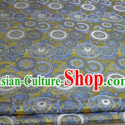 Chinese Traditional Ancient Costume Palace Peony Pattern Mongolian Robe Green Brocade Tang Suit Fabric Hanfu Material