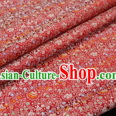 Chinese Traditional Ancient Costume Palace Cockscomb Pattern Mongolian Robe Cheongsam Red Brocade Tang Suit Fabric Hanfu Material