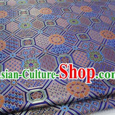 Chinese Traditional Ancient Costume Palace Pattern Mongolian Robe Royalblue Brocade Tang Suit Fabric Hanfu Material
