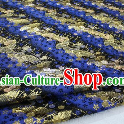 Chinese Traditional Ancient Costume Palace Pattern Cheongsam Blue Brocade Tang Suit Fabric Hanfu Material