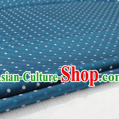 Chinese Traditional Ancient Costume Palace Pattern Mongolian Robe Cheongsam Peacock Blue Brocade Tang Suit Fabric Hanfu Material