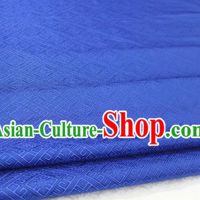 Chinese Traditional Ancient Costume Palace Pattern Mongolian Robe Royalblue Brocade Tang Suit Fabric Hanfu Material