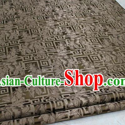 Chinese Traditional Ancient Costume Palace Leaf Pattern Cheongsam Mongolian Robe Bronze Brocade Tang Suit Fabric Hanfu Material