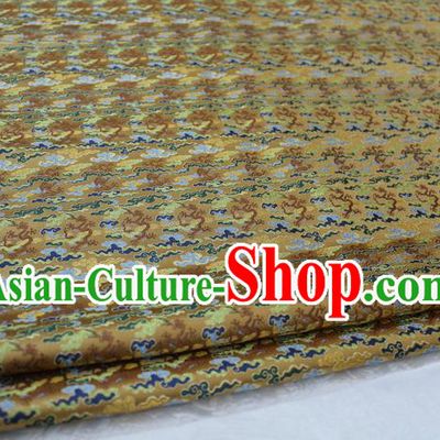 Chinese Traditional Ancient Costume Palace Lotus Pattern Mongolian Robe Golden Brocade Tang Suit Fabric Hanfu Material