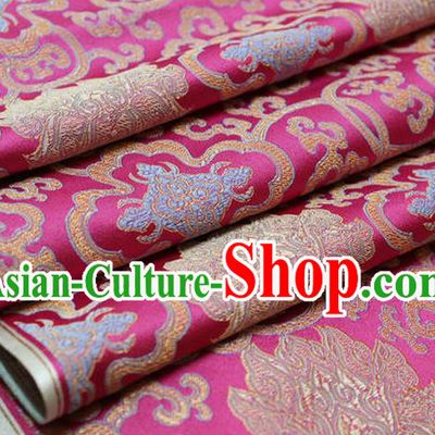 Chinese Traditional Ancient Costume Palace Lotus Pattern Mongolian Robe Cheongsam Pink Brocade Tang Suit Fabric Hanfu Material