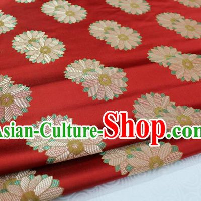 Chinese Traditional Ancient Costume Palace Flower Pattern Xiuhe Suit Cheongsam Red Brocade Cheongsam Satin Fabric Hanfu Material