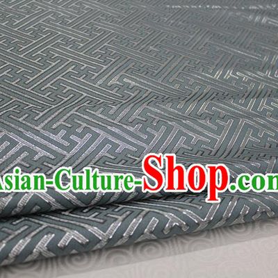 Chinese Traditional Ancient Costume Palace Pattern Grey Brocade Cheongsam Satin Mongolian Robe Fabric Hanfu Material