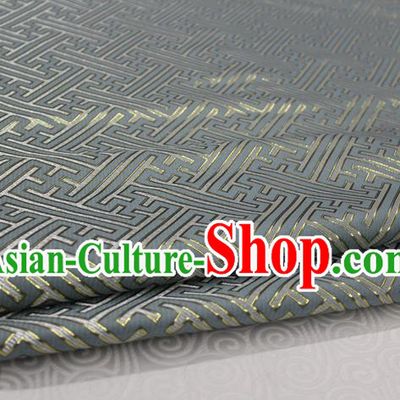 Chinese Traditional Ancient Costume Palace Pattern Grey Brocade Cheongsam Satin Mongolian Robe Fabric Hanfu Material