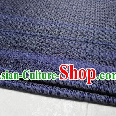 Chinese Traditional Ancient Costume Palace Pattern Deep Blue Brocade Cheongsam Satin Mongolian Robe Fabric Hanfu Material