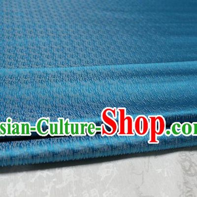 Chinese Traditional Ancient Costume Palace Pattern Blue Brocade Cheongsam Satin Mongolian Robe Fabric Hanfu Material