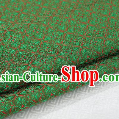 Chinese Traditional Ancient Costume Palace Pattern Cheongsam Green Brocade Tang Suit Fabric Hanfu Material