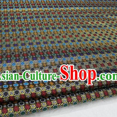 Chinese Traditional Ancient Costume Palace Pattern Bronze Brocade Cheongsam Satin Mongolian Robe Fabric Hanfu Material