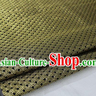 Chinese Traditional Ancient Costume Palace Gold Thread Pattern Black Brocade Cheongsam Satin Mongolian Robe Fabric Hanfu Material