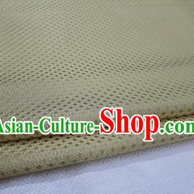 Chinese Traditional Ancient Costume Palace Pattern Light Golden Brocade Cheongsam Satin Mongolian Robe Fabric Hanfu Material