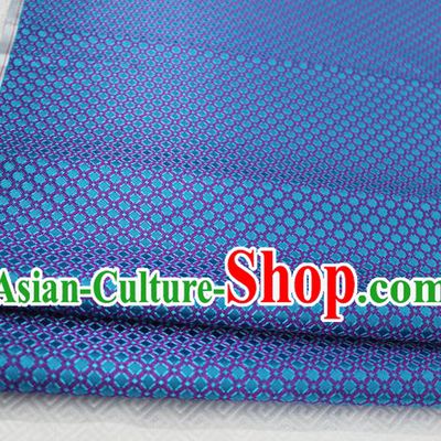 Chinese Traditional Ancient Costume Palace Pattern Lake Blue Brocade Cheongsam Satin Mongolian Robe Fabric Hanfu Material