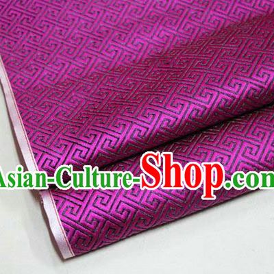 Chinese Traditional Ancient Costume Palace Black Back Pattern Rosy Brocade Cheongsam Satin Mongolian Robe Fabric Hanfu Material