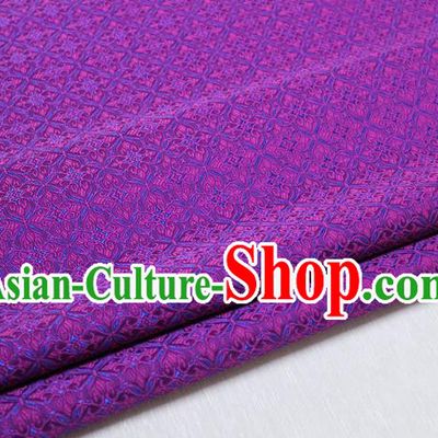 Chinese Traditional Ancient Costume Palace Pattern Cheongsam Curtain Purple Brocade Tang Suit Fabric Hanfu Material