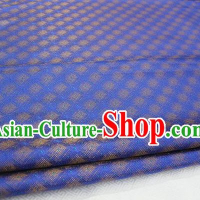 Chinese Traditional Ancient Costume Palace Pattern Blue Brocade Cheongsam Satin Mongolian Robe Fabric Hanfu Material