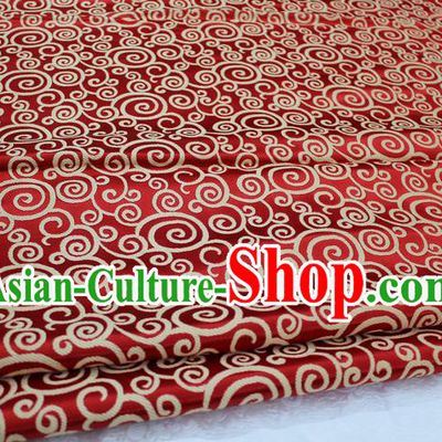 Chinese Traditional Ancient Costume Palace Clouds Pattern Purplish Red Brocade Cheongsam Satin Mongolian Robe Fabric Hanfu Material