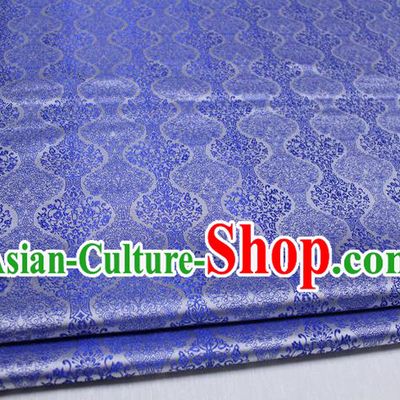 Chinese Traditional Ancient Costume Palace Pattern Cheongsam Mongolian Robe Blue Brocade Tang Suit Fabric Hanfu Material