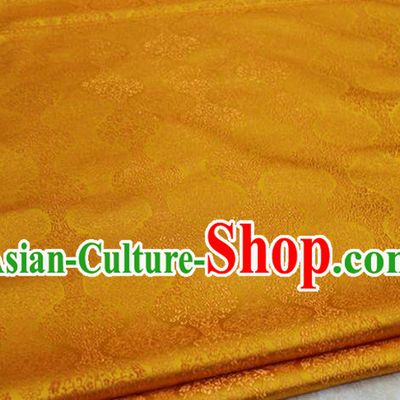 Chinese Traditional Ancient Costume Palace Pattern Cheongsam Mongolian Robe Orange Brocade Tang Suit Fabric Hanfu Material