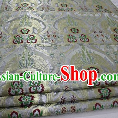 Chinese Traditional Ancient Costume Palace Pattern Cheongsam Tibetan Robe White Brocade Tang Suit Fabric Hanfu Material