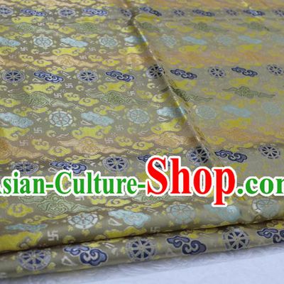 Chinese Traditional Ancient Costume Palace Cloud Pattern Cheongsam Tibetan Robe Brocade Tang Suit Satin Fabric Hanfu Material