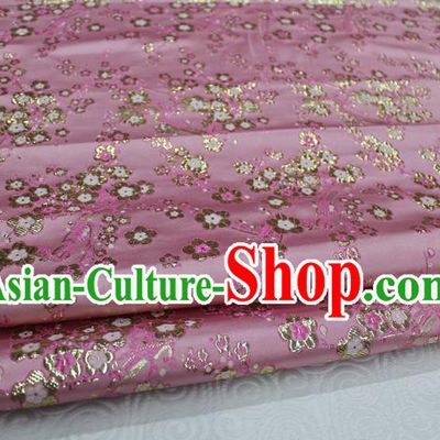 Chinese Traditional Ancient Costume Palace Wintersweet Pattern Cheongsam Pink Brocade Tang Suit Satin Fabric Hanfu Material